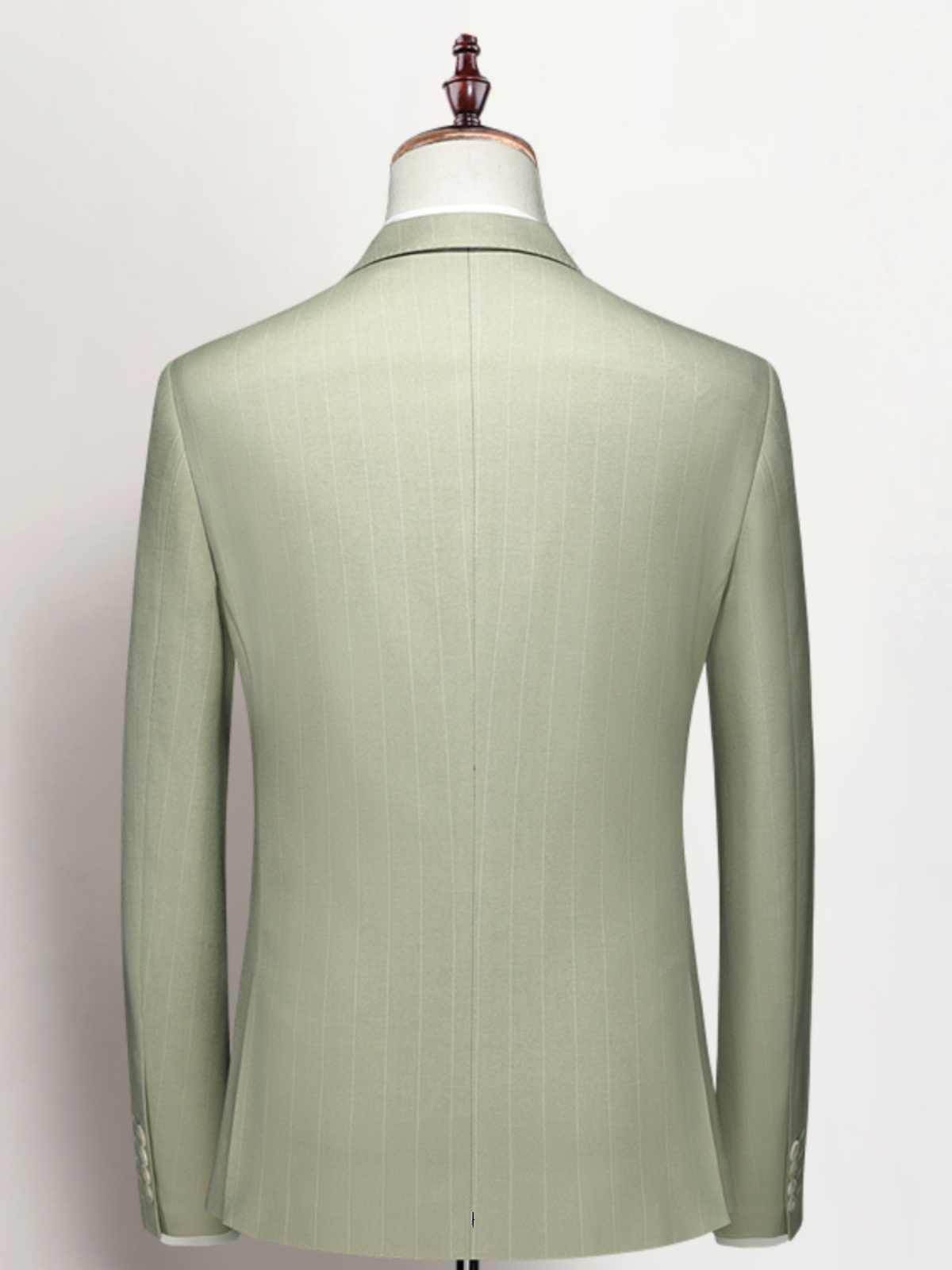 Buycenter Men's Casual Business Suit Set - Light Green Jacket & Vest - Buy Center US