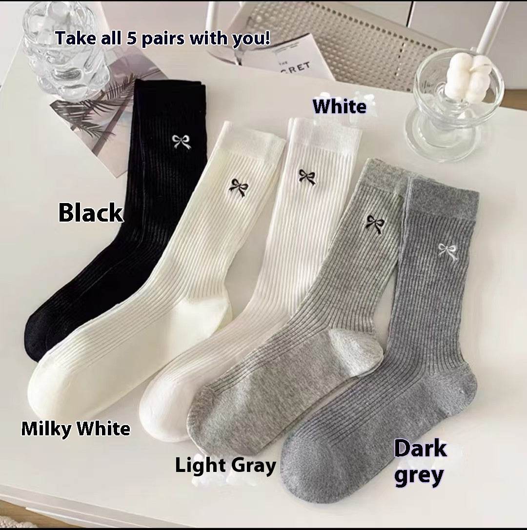 Cute Brown Striped Couple Socks - Autumn/Winter Middle Calf Style - Buy Center US