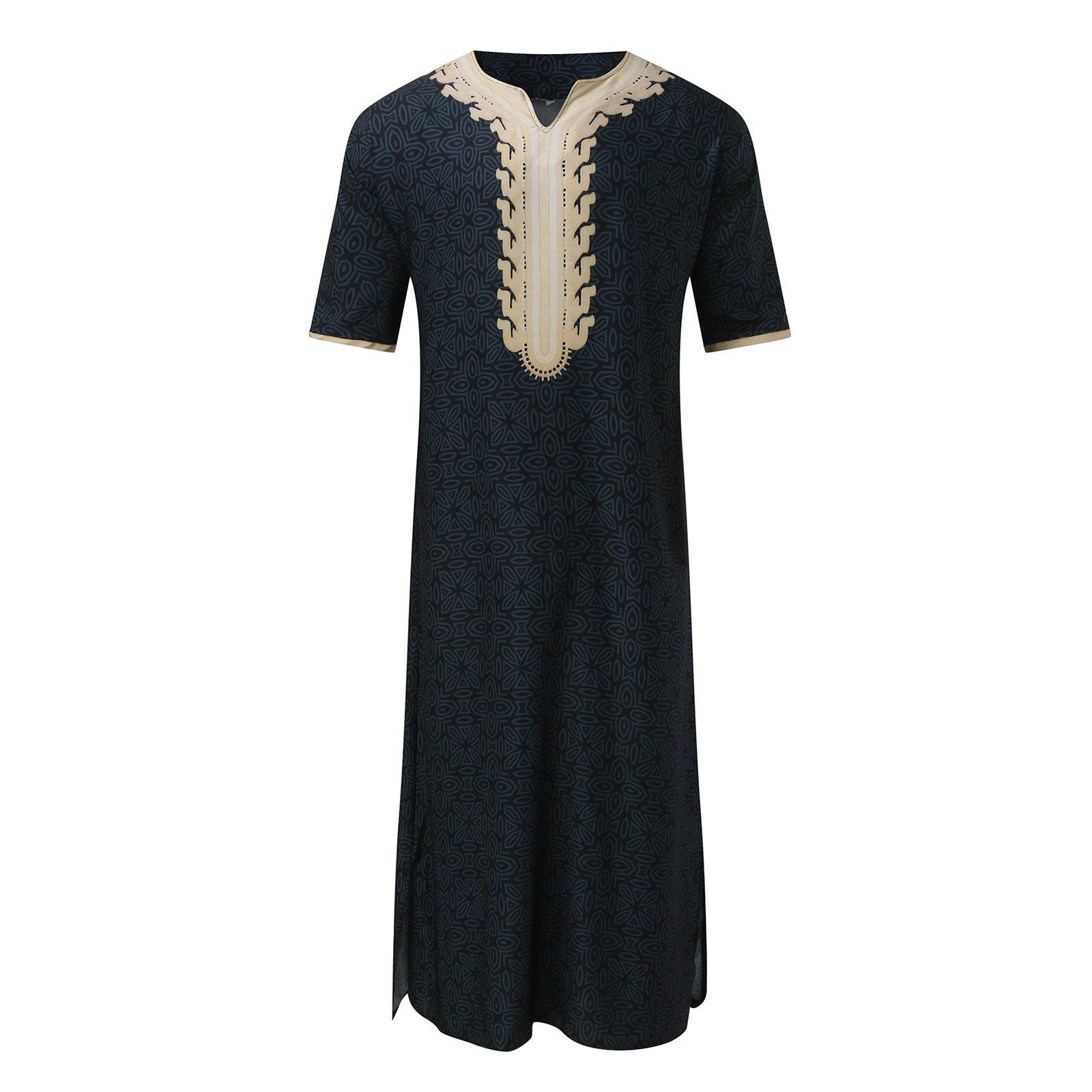 Buycenter Men’s Short Sleeve Rompers - Arab Ethnic Style for Autumn - Buy Center US