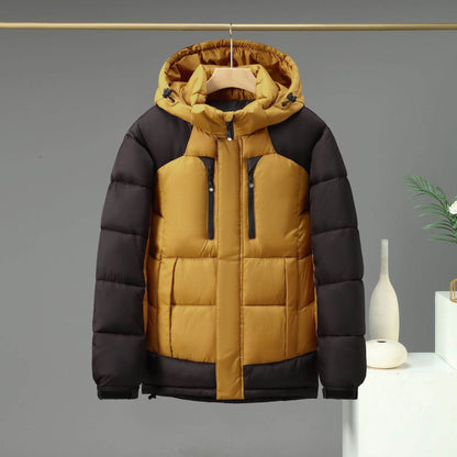 Buycenter Winter Color Blocked Down Jacket - Warm & Stylish Hoodie - Buy Center US