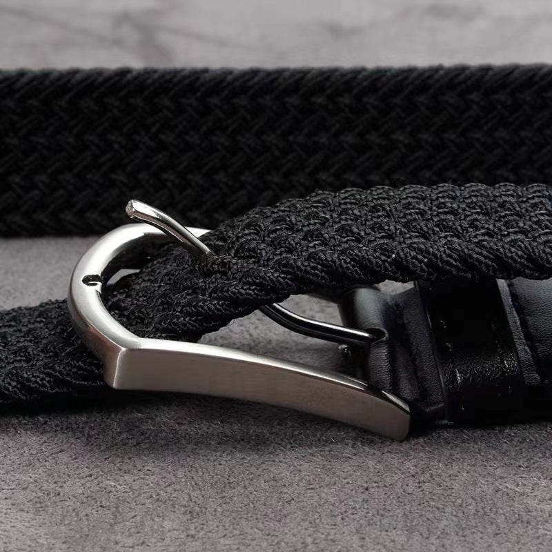 Buycenter Men's Casual Stretch Woven Leather Belt - Bohemian Style, Various Colors - Buy Center US