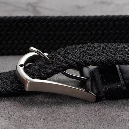 Buycenter Men's Casual Stretch Woven Leather Belt - Bohemian Style, Various Colors - Buy Center US