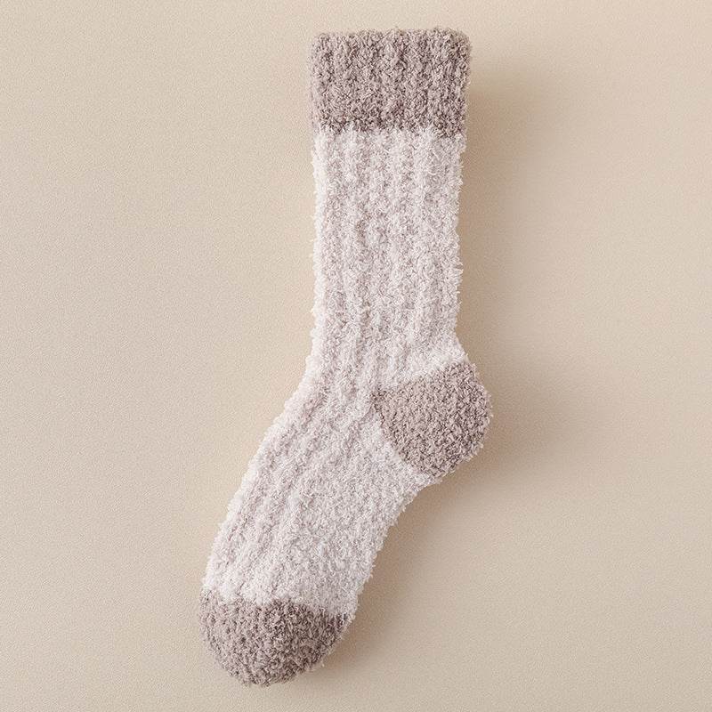 Women's Thickened Thermal Coral Fleece Socks - Cozy Middle Tube Designs - Buy Center US