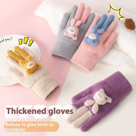 Cartoon Cute Five Finger Gloves - Warm Alpaca for Winter Comfort - Buy Center US