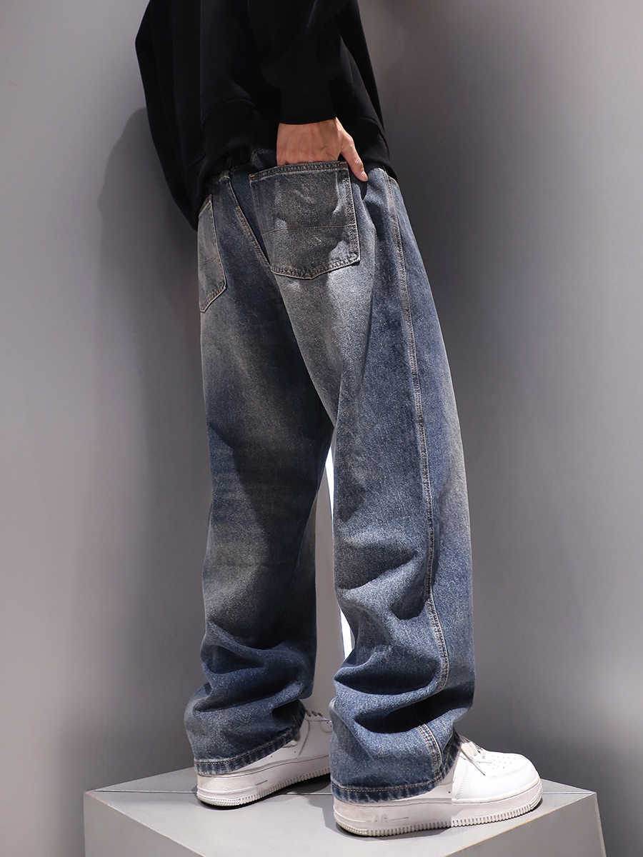 Men's Vintage Jeans - Washed-Out Straight Loose Fit Trousers - Buy Center US