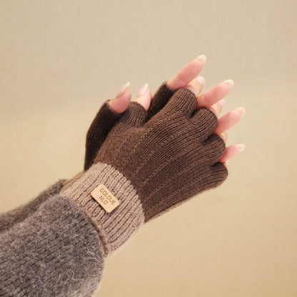 Warm Wool Knitted Half Finger Gloves - Touch Screen & Windproof - Buy Center US