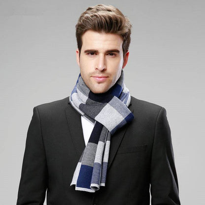 Classic British Checked Cashmere Scarf - Men's Warmth & Style - Buy Center US