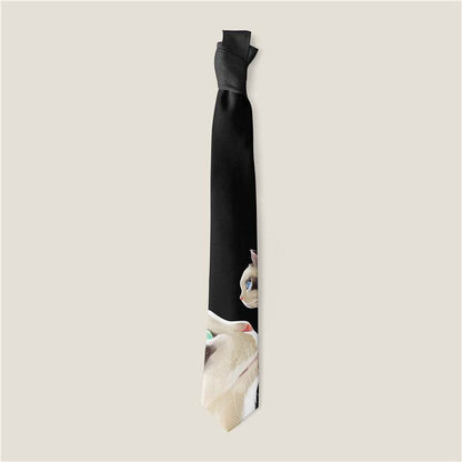 Buycenter Creative Animal Rose Print Tie - Stylish Polyester Necktie - Buy Center US