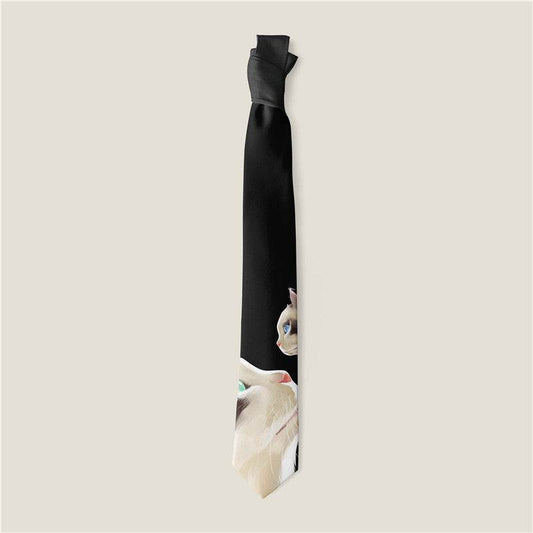 Buycenter Creative Animal Rose Print Tie - Stylish Polyester Necktie - Buy Center US