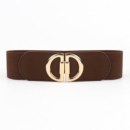 Stylish Women's Wide Belt with Elastic Buckles - Multiple Colors Available - Buy Center US