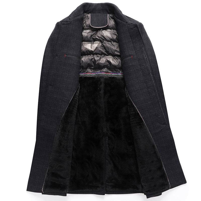 Buycenter Wool Overcoat for Men - Warm Plaid Design for Winter - Buy Center US