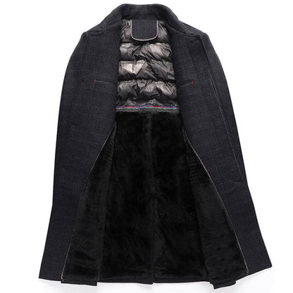 Buycenter Wool Overcoat for Men - Warm Plaid Design for Winter - Buy Center US