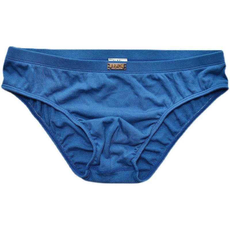 Buycenter Men's Simple Metal Label Briefs - Modal, Low Waist Underwear - Buy Center US