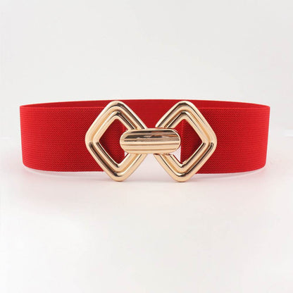 Stylish Wide Waist Elastic Belt for Women - Versatile PU Leather Design - Buy Center US
