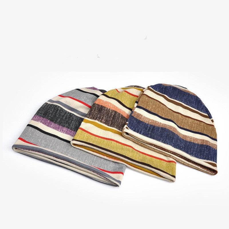 Buycenter Striped Scarf Hat for Men & Women - Unisex Casual Pullover - Buy Center US
