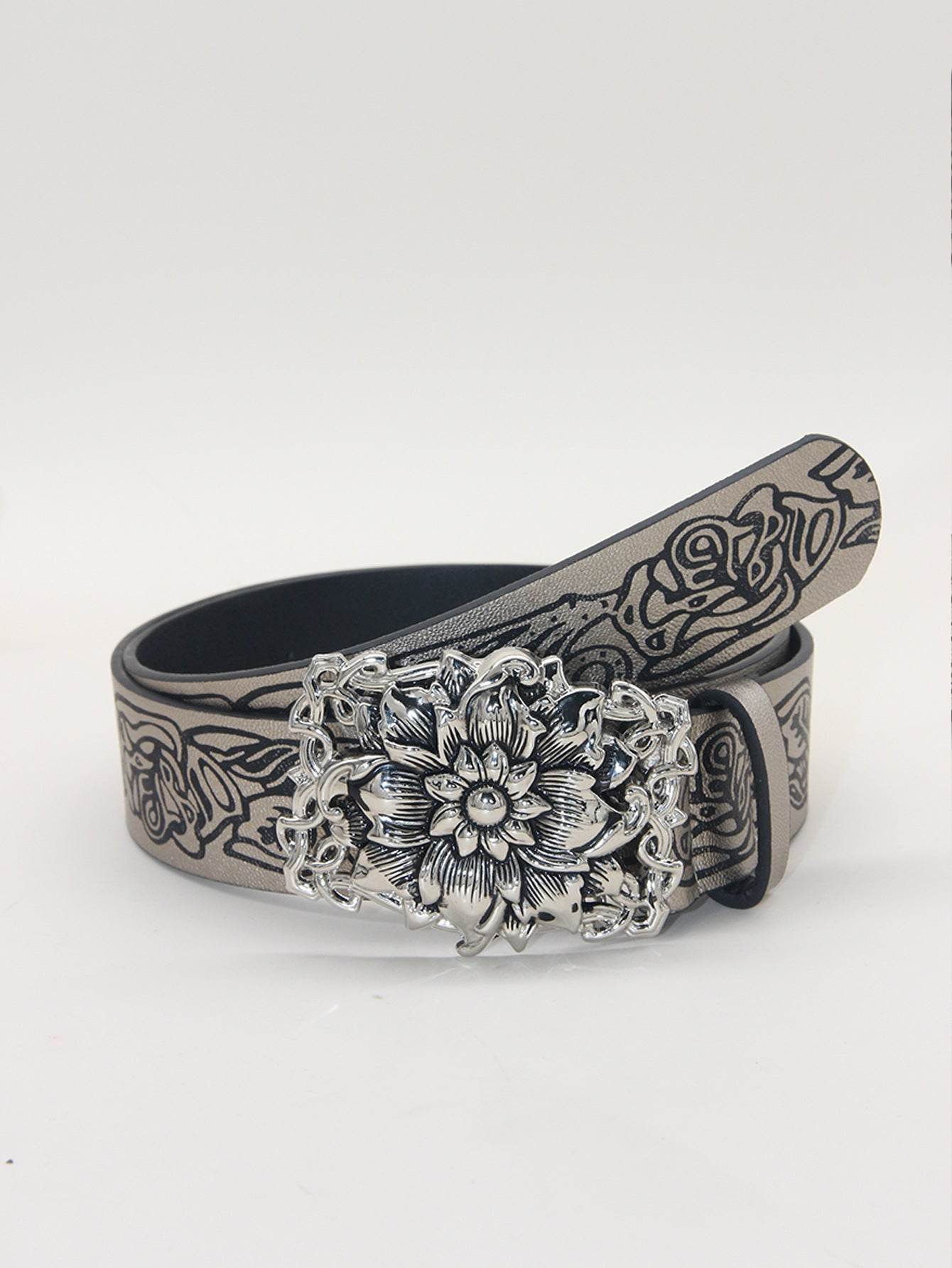 Vintage Punk Retro Embossing Love Belt - Stylish PU Leather Accessory - Buy Center US