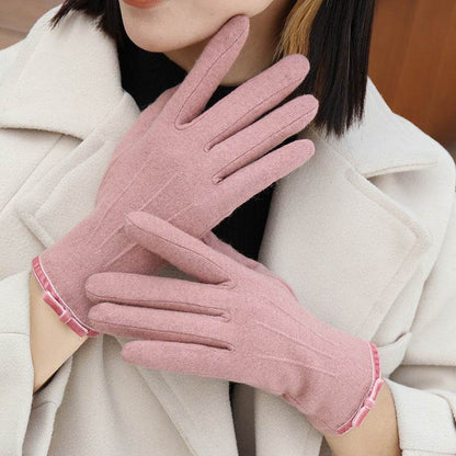 Women's Winter Fleece Lined Finger Gloves - Warm Touch Screen Cashmere - Buy Center US