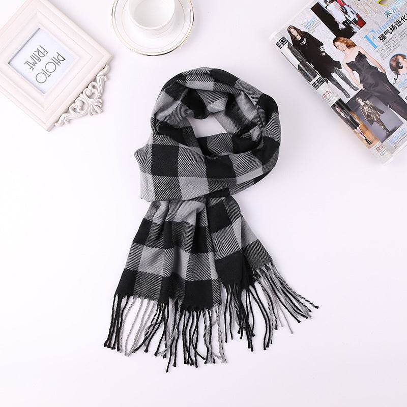 Buycenter Men's Fashion Plaid Faux Cashmere Scarf - Warm & Stylish - Buy Center US