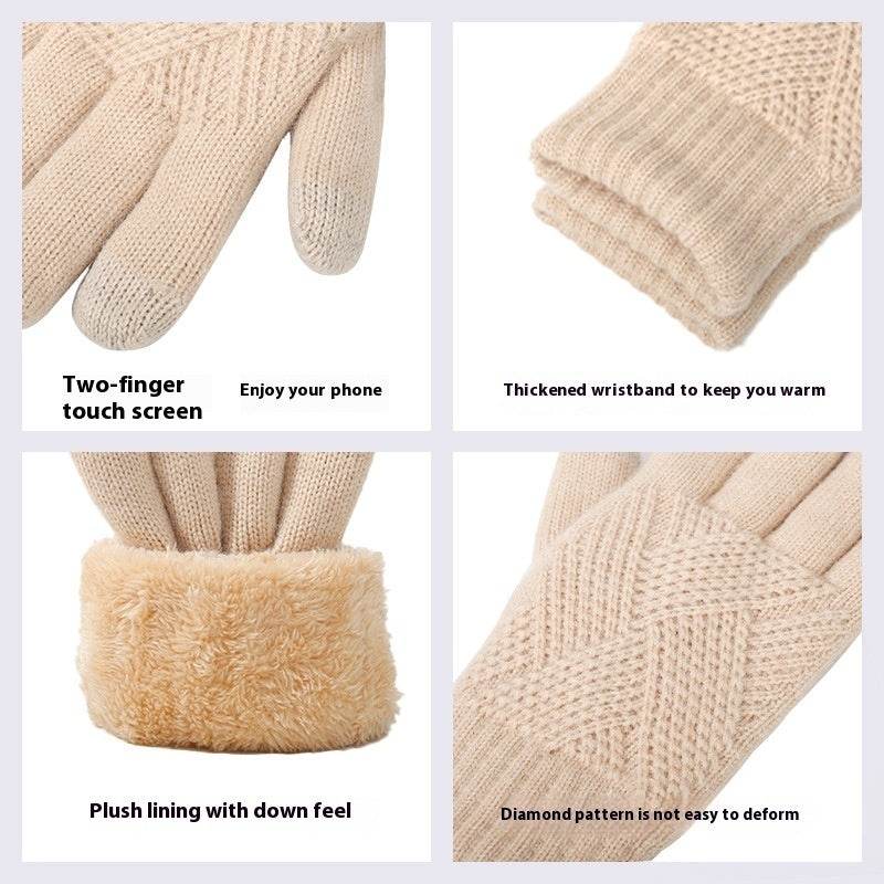 Double Layer Thermal Touch Screen Gloves - Windproof & Fleece-Lined Winter Wear - Buy Center US