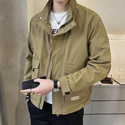 Buycenter Men's High Quality Work Jacket - All-match Coat in Khaki, Gray, Black - Buy Center US