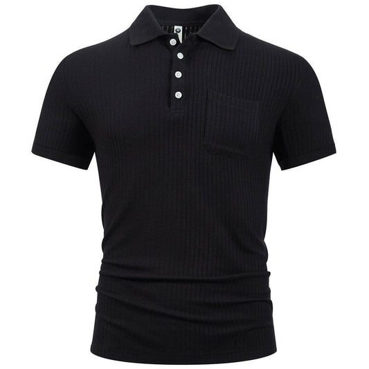 Trendy Men's Cotton Stripe Short Sleeve Shirt - Slim Fit for Summer - Buy Center US