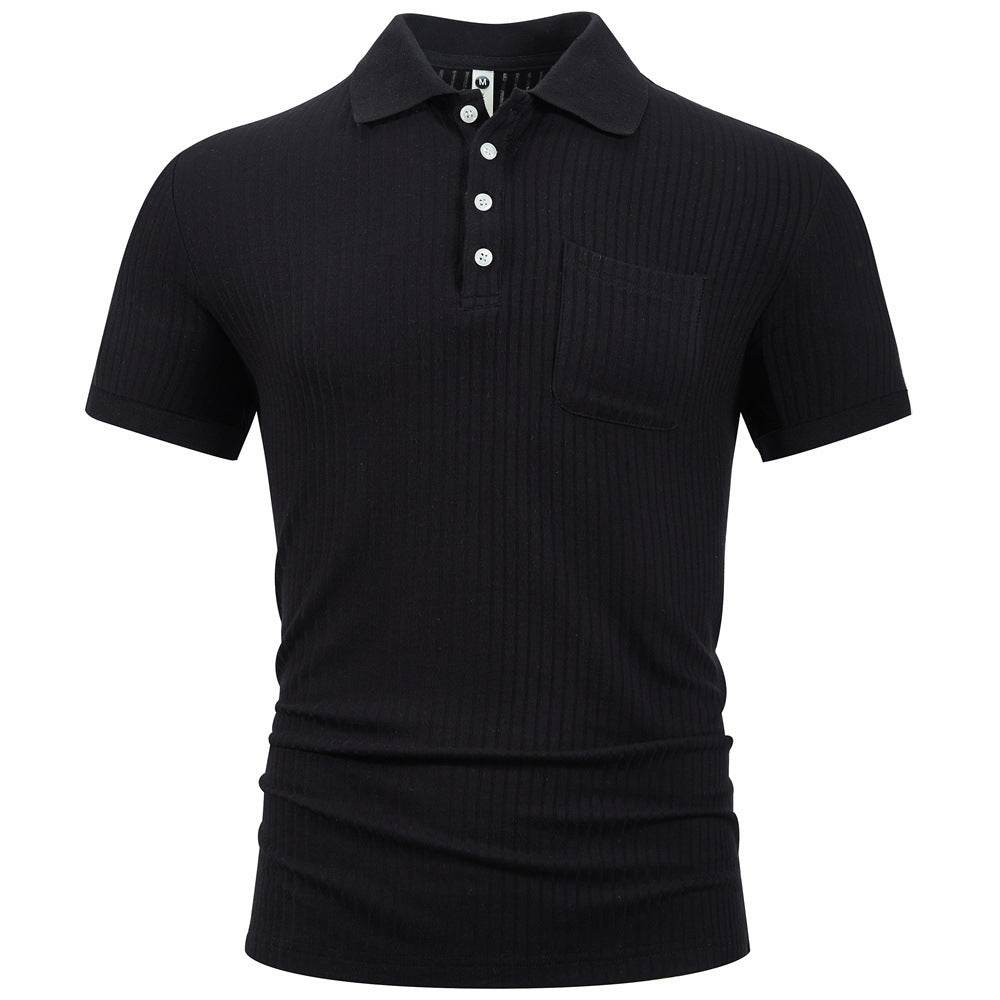 Trendy Men's Cotton Stripe Short Sleeve Shirt - Slim Fit for Summer - Buy Center US