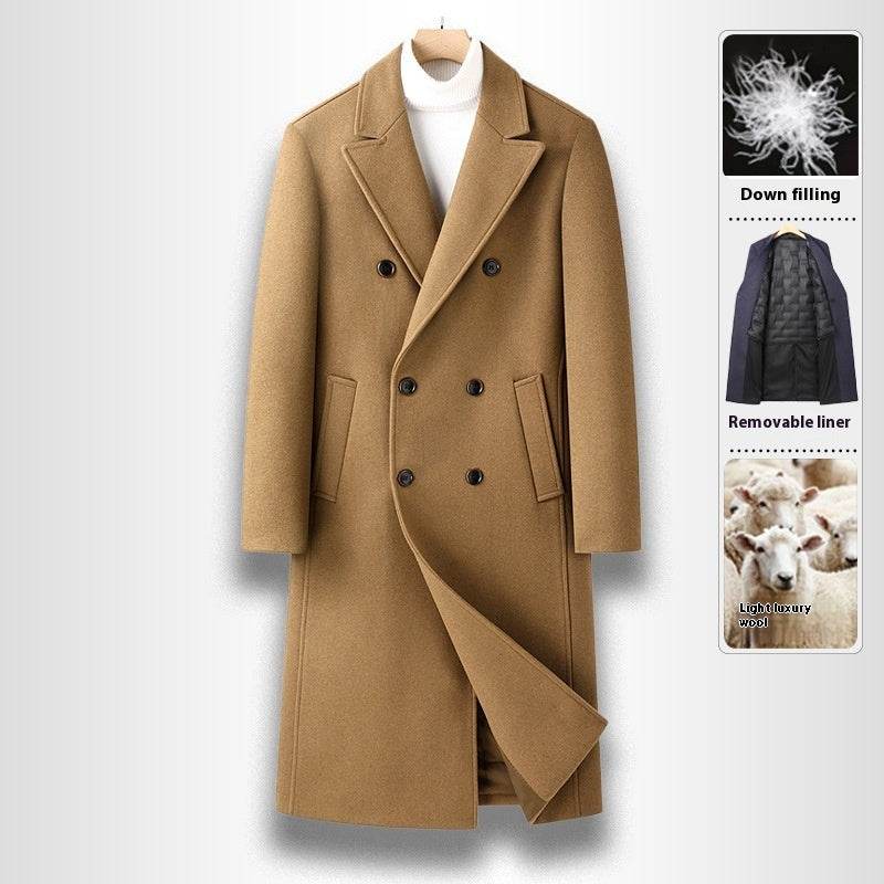 Buycenter Double Breasted Long Woolen Coat - Stylish & Versatile Outerwear - Buy Center US