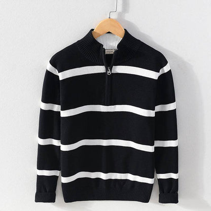 Men's Cotton Wool Half Zipper Sweater - Casual Slim Fit Pullover - Buy Center US