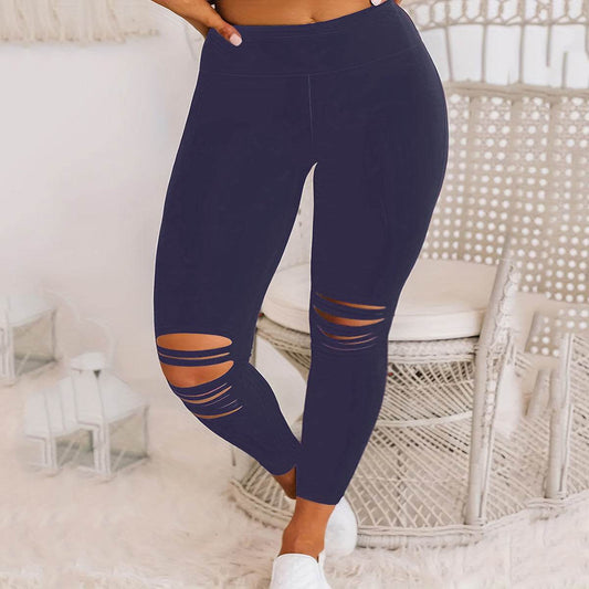 Plus Size Burnt Flower Solid Color Women's Pants - Stylish & Comfortable - Buy Center US
