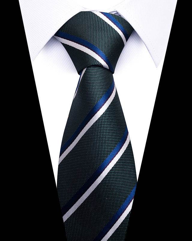Buycenter 8cm Striped Tie - High-Quality Polyester for Professional Styling - Buy Center US