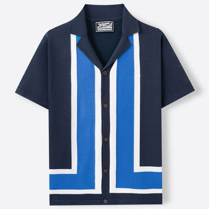 Men's Summer Striped Contrast Knitwear Top - Short Sleeve Tencel Style - Buy Center US