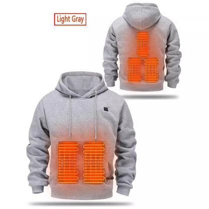 Buycenter Men's USB Heated Hoody - Warmth & Style in Black and Gray - Buy Center US