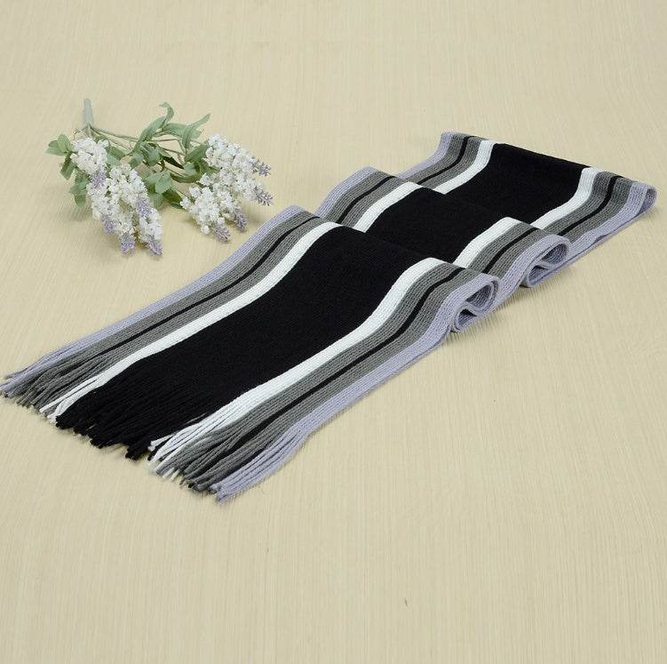 Buycenter Men's Knitted Scarf - Striped, Soft & Warm for All Seasons - Buy Center US