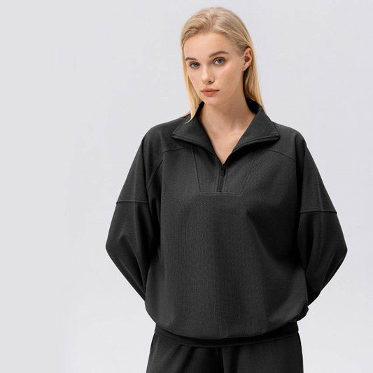 Women's Half Zipper Long Sleeve Sweatshirt - Casual Running and Fitness - Buy Center US
