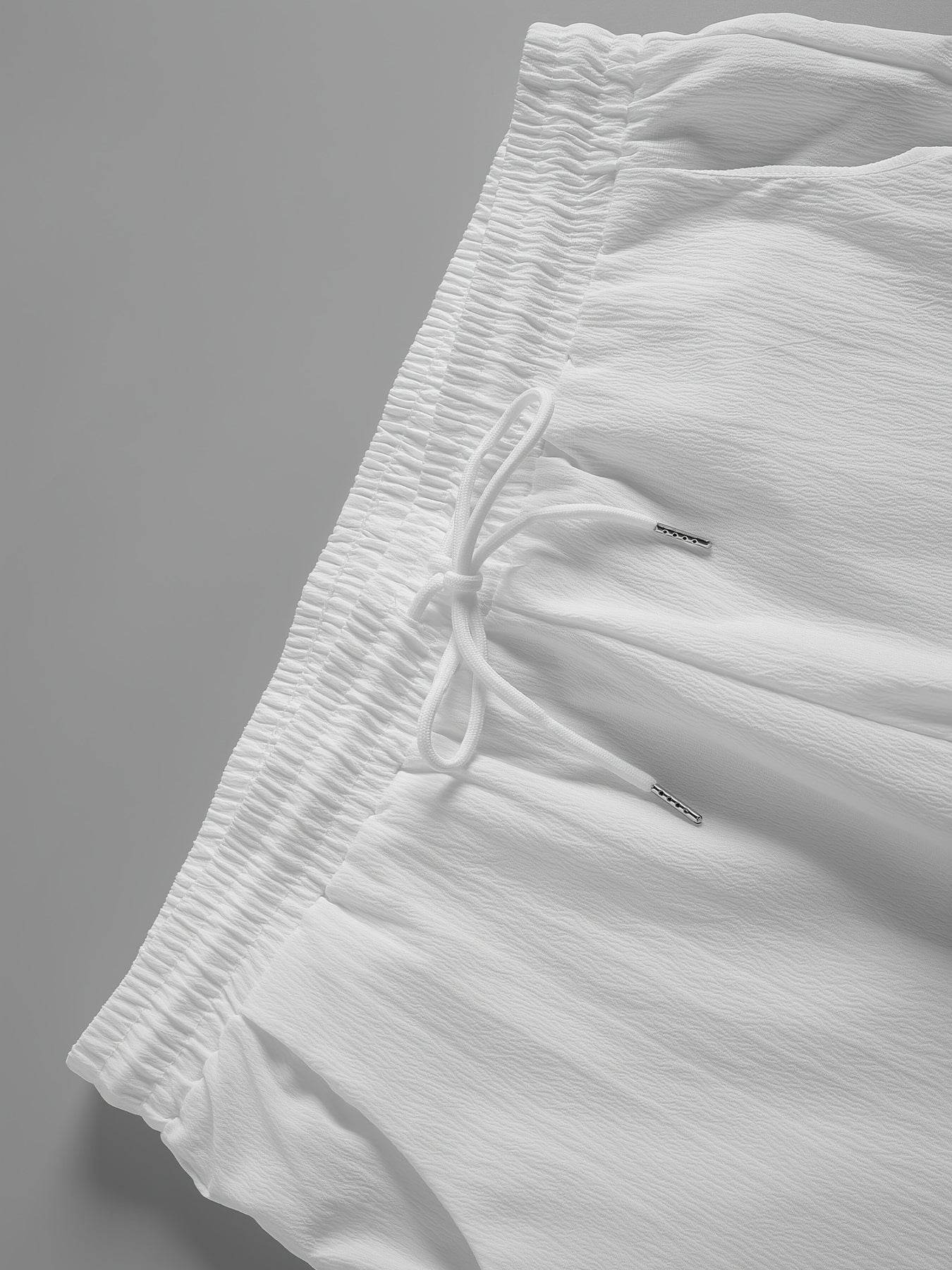 Lightweight Washed Textured Short Sleeve Shirt & Solid Pants Set - Buy Center US