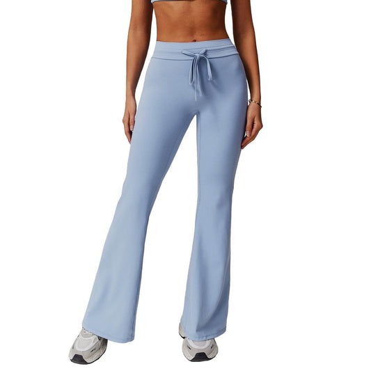 High Waist Yoga Bell-Bottom Pants - Moisture-Wicking for Active Women - Buy Center US