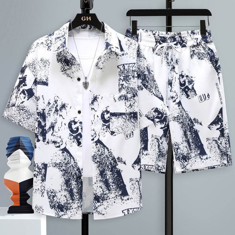 Buycenter Men's Short-Sleeved Sports Suit - Cool Two-Piece Set for Teens - Buy Center US