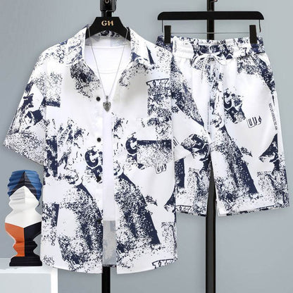 Buycenter Men's Short-Sleeved Sports Suit - Cool Two-Piece Set for Teens - Buy Center US
