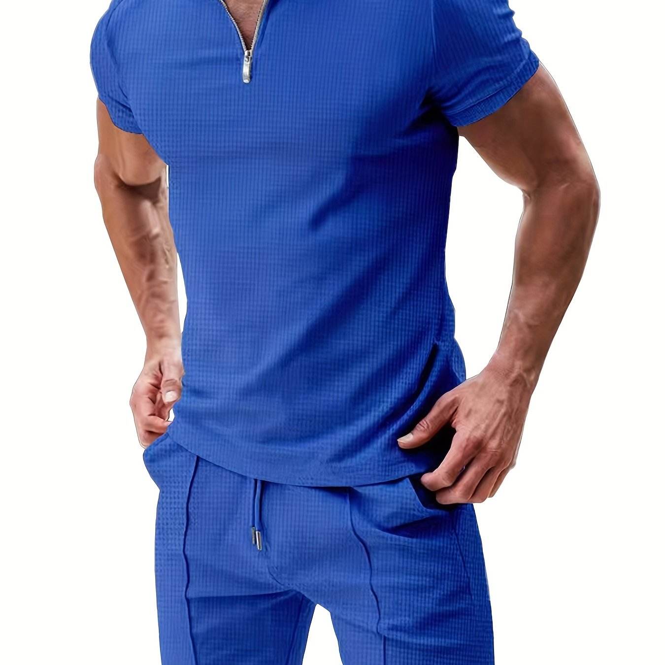 Men's Summer 2-Piece Set - Striped Casual T-Shirt & Shorts Outfit - Buy Center US