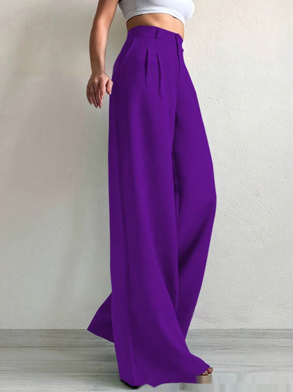 Elegant Bootcut Trousers - Solid Color Formal Pants for Every Occasion - Buy Center US