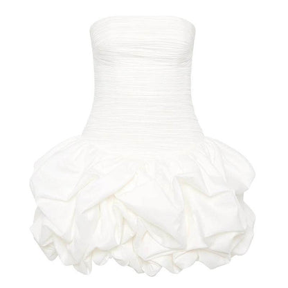 Floral Off-the-Shoulder Tube Top Dress - Sexy High Waist Pettiskirt - Buy Center US