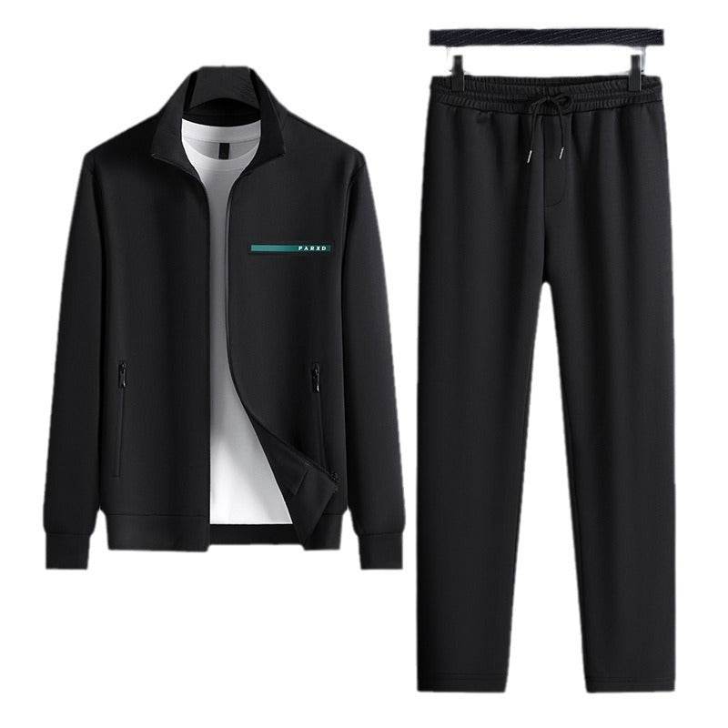 Buycenter High-End Two-Piece Casual Sports Suit for Men - Dark Gray, Black, Brown - Buy Center US