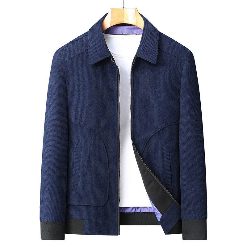 Buycenter Plus Size Corduroy Coat - Rust Red, Khaki, Navy & Black - Buy Center US