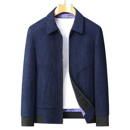 Buycenter Plus Size Corduroy Coat - Rust Red, Khaki, Navy & Black - Buy Center US