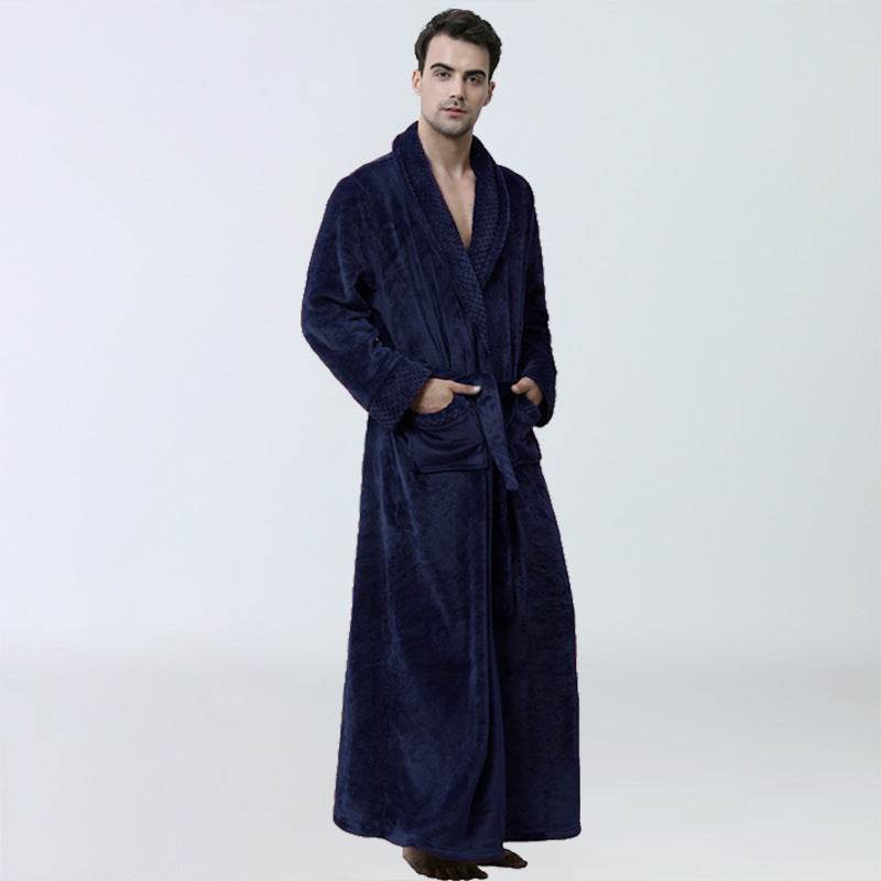 Buycenter Men's Winter Coral Fleece Nightgown - Cozy Thickened Pajamas - Buy Center US