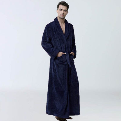 Buycenter Men's Winter Coral Fleece Nightgown - Cozy Thickened Pajamas - Buy Center US