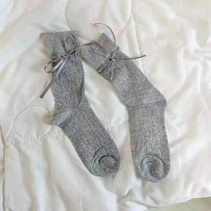 Women’s Mid-Calf Socks with Bow Strap - Stylish and Comfortable - Buy Center US