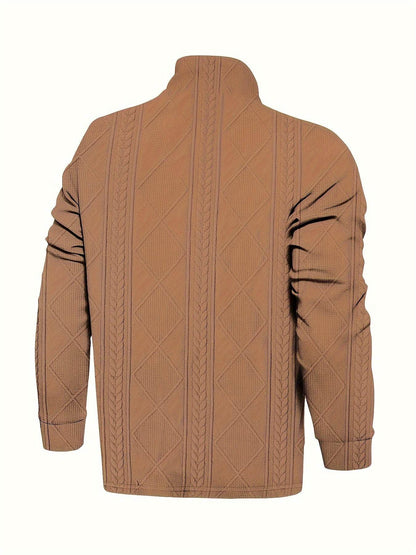 Casual Men's Jacket and Pants Set - Comfortable V-Neck, Perfect for Fall - Buy Center US