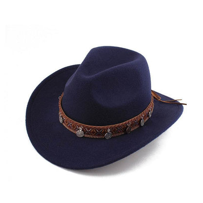 Woolen Cowboy Hat for Men & Women - Adjustable Ethnic Style Summer Accessory - Buy Center US