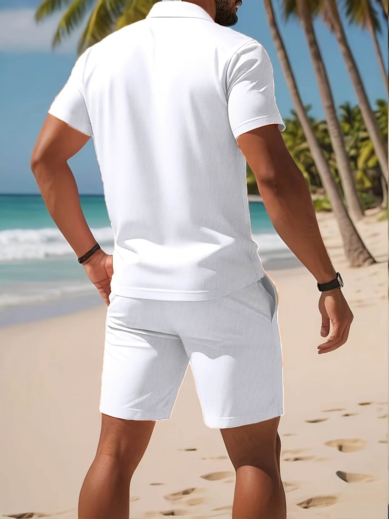 Men's Casual Summer Polo & Shorts Set - Breathable Quick-Dry Fabric - Buy Center US